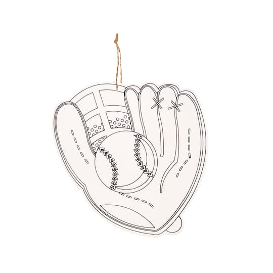 Baseball Glove Color-In Wood Ornament by Creatology&#x2122;